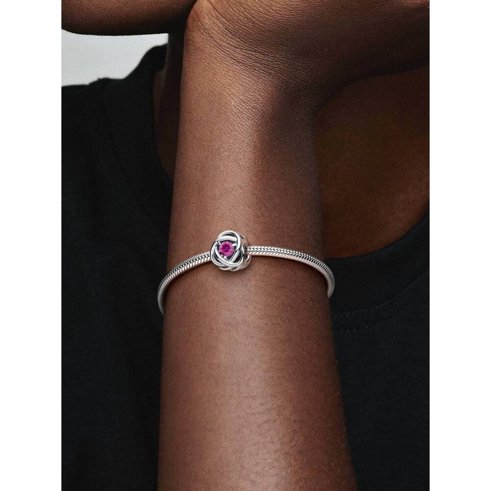 NEW PANDORA women's eternity circle charm in solid pink